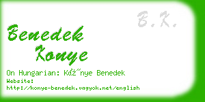 benedek konye business card